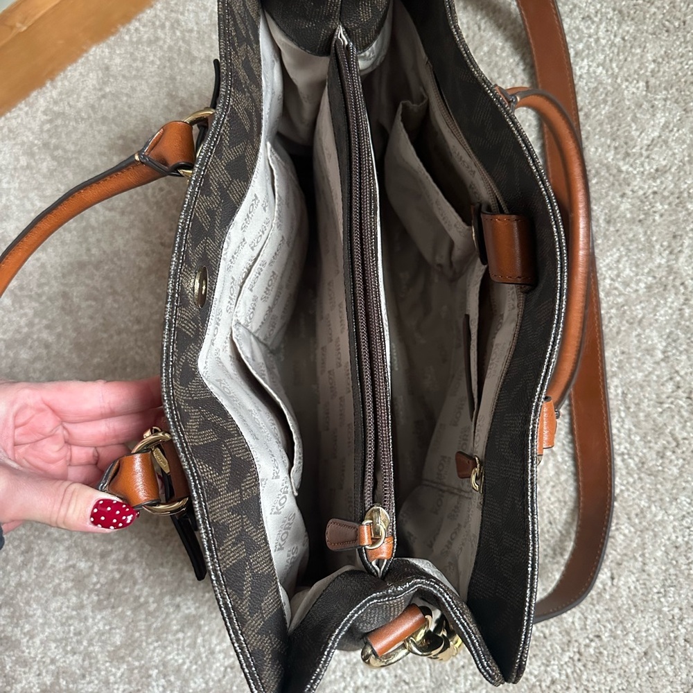 Michael Kors Brown Monogram Handbag - Picture 4 of 4